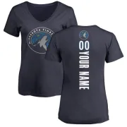 Custom Women's Minnesota Timberwolves Navy Custom Backer T-Shirt