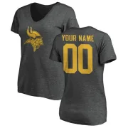 Custom Women's Minnesota Vikings Custom One Color T-Shirt - Ash