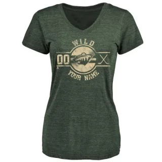 Custom Women's Minnesota Wild Custom Insignia Tri-Blend T-Shirt - Green