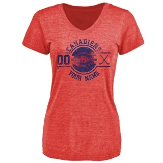 Custom Women's Montreal Canadiens Custom Insignia Tri-Blend T-Shirt - Red