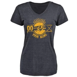 Custom Women's Nashville Predators Custom Insignia Tri-Blend T-Shirt - Navy