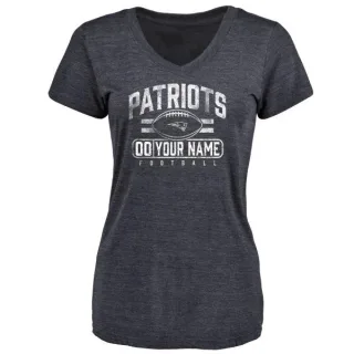 Custom Women's New England Patriots Custom Flanker Tri-Blend T-Shirt - Navy