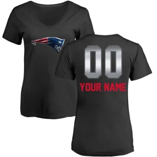 Custom Women's New England Patriots Custom Midnight Mascot T-Shirt - Black