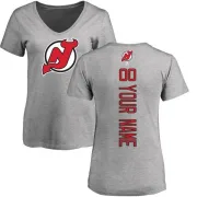 Custom Women's New Jersey Devils Custom Backer T-Shirt - Ash