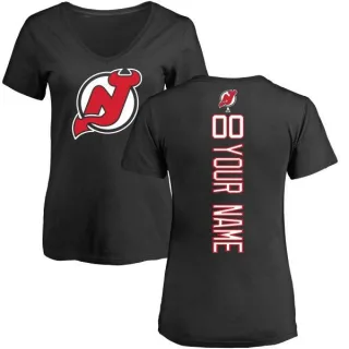 Custom Women's New Jersey Devils Custom Backer T-Shirt - Black