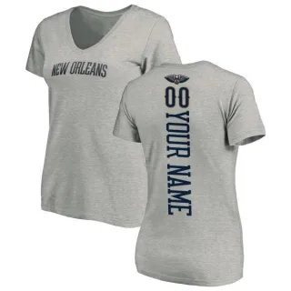 Custom Women's New Orleans Pelicans Ash Custom Backer T-Shirt
