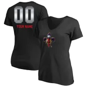 Custom Women's New Orleans Pelicans Black Custom Midnight Mascot T-Shirt