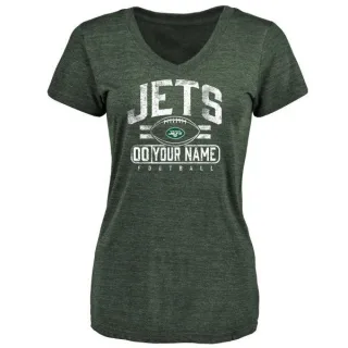 Custom Women's New York Jets Custom Flanker Tri-Blend T-Shirt - Green