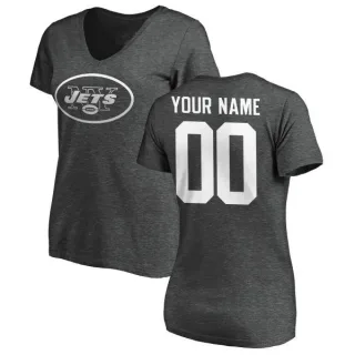 Custom Women's New York Jets Custom One Color T-Shirt - Ash