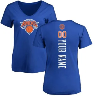 Custom Women's New York Knicks Royal Custom Backer T-Shirt