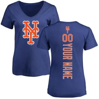 Custom Women's New York Mets Custom Backer Slim Fit T-Shirt - Royal