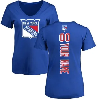 Custom Women's New York Rangers Custom Backer T-Shirt - Blue