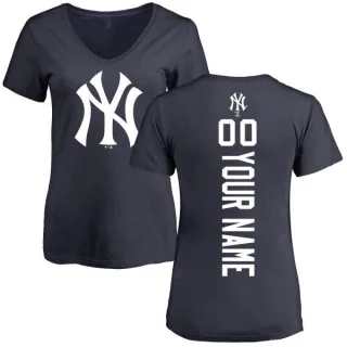 Custom Women's New York Yankees Custom Backer Slim Fit T-Shirt - Navy