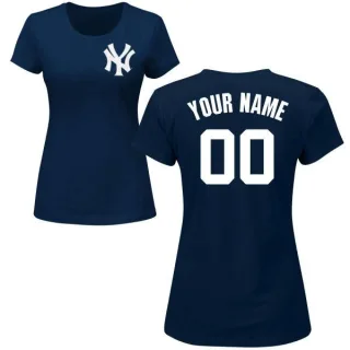 Custom Women's New York Yankees Custom Name & Number T-Shirt - Navy