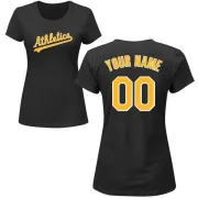 Custom Women's Oakland Athletics Custom Name & Number T-Shirt - Black