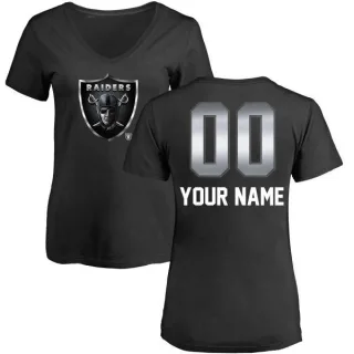 Custom Women's Oakland Raiders Custom Midnight Mascot T-Shirt - Black