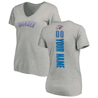 Custom Women's Oklahoma City Thunder Ash Custom Backer T-Shirt