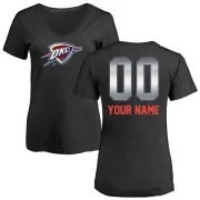 Custom Women's Oklahoma City Thunder Black Custom Midnight Mascot T-Shirt