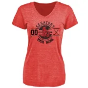 Custom Women's Ottawa Senators Custom Insignia Tri-Blend T-Shirt - Red