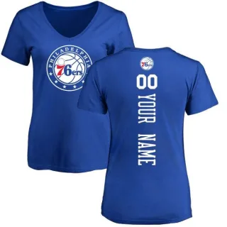 Custom Women's Philadelphia 76ers Royal Custom Backer T-Shirt