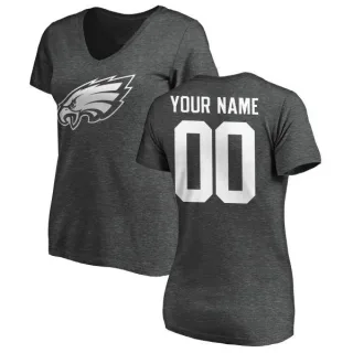 Custom Women's Philadelphia Eagles Custom One Color T-Shirt - Ash