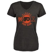 Custom Women's Philadelphia Flyers Custom Insignia Tri-Blend T-Shirt - Black