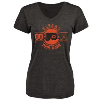 Custom Women's Philadelphia Flyers Custom Insignia Tri-Blend T-Shirt - Black