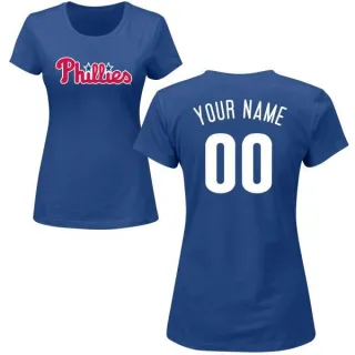 Custom Women's Philadelphia Phillies Custom Name & Number T-Shirt - Royal