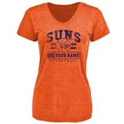 Custom Women's Phoenix Suns Orange Custom Baseline Tri-Blend T-Shirt