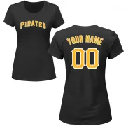 Custom Women's Pittsburgh Pirates Custom Name & Number T-Shirt - Black