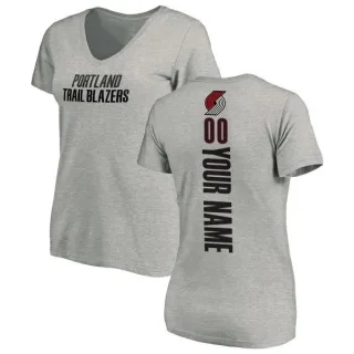 Custom Women's Portland Trail Blazers Ash Custom Backer T-Shirt