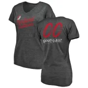 Custom Women's Portland Trail Blazers Black Custom Sideline Tri-Blend V-Neck T-Shirt