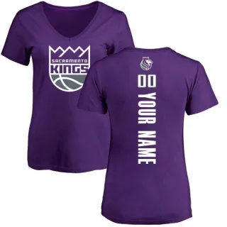 Custom Women's Sacramento Kings Purple Custom Backer T-Shirt