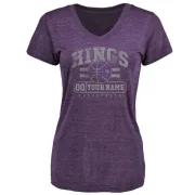 Custom Women's Sacramento Kings Purple Custom Baseline Tri-Blend T-Shirt