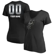 Custom Women's San Antonio Spurs Black Custom Midnight Mascot T-Shirt