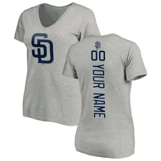 Custom Women's San Diego Padres Custom Backer Slim Fit T-Shirt - Ash