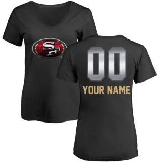 Custom Women's San Francisco 49ers Custom Midnight Mascot T-Shirt - Black