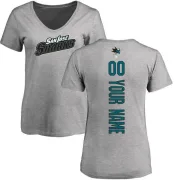 Custom Women's San Jose Sharks Custom Backer T-Shirt - Ash