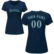 Custom Women's Seattle Mariners Custom Name & Number T-Shirt - Navy