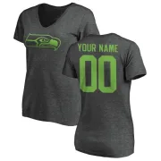 Custom Women's Seattle Seahawks Custom One Color T-Shirt - Ash