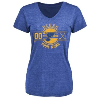 Custom Women's St. Louis Blues Custom Insignia Tri-Blend T-Shirt - Royal