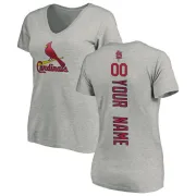 Custom Women's St. Louis Cardinals Custom Backer Slim Fit T-Shirt - Ash