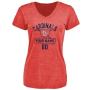 Custom Women's St. Louis Cardinals Custom Base Runner Tri-Blend T-Shirt - Red