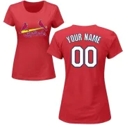 Custom Women's St. Louis Cardinals Custom Name & Number T-Shirt - Red