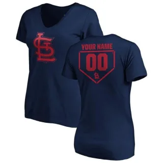 Custom Women's St. Louis Cardinals Custom RBI Slim Fit V-Neck T-Shirt - Navy