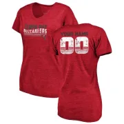 Custom Women's Tampa Bay Buccaneers Custom Retro Tri-Blend V-Neck T-Shirt - Red