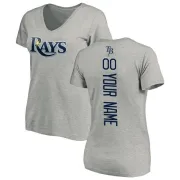 Custom Women's Tampa Bay Rays Custom Backer Slim Fit T-Shirt - Ash