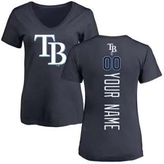 Custom Women's Tampa Bay Rays Custom Backer Slim Fit T-Shirt - Navy