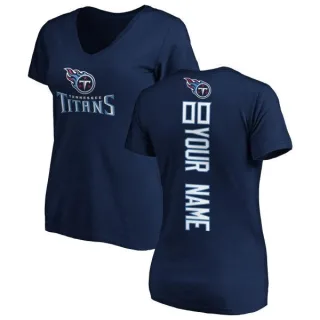 Custom Women's Tennessee Titans Custom Backer Slim Fit T-Shirt - Navy