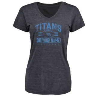 Custom Women's Tennessee Titans Custom Flanker Tri-Blend T-Shirt - Navy